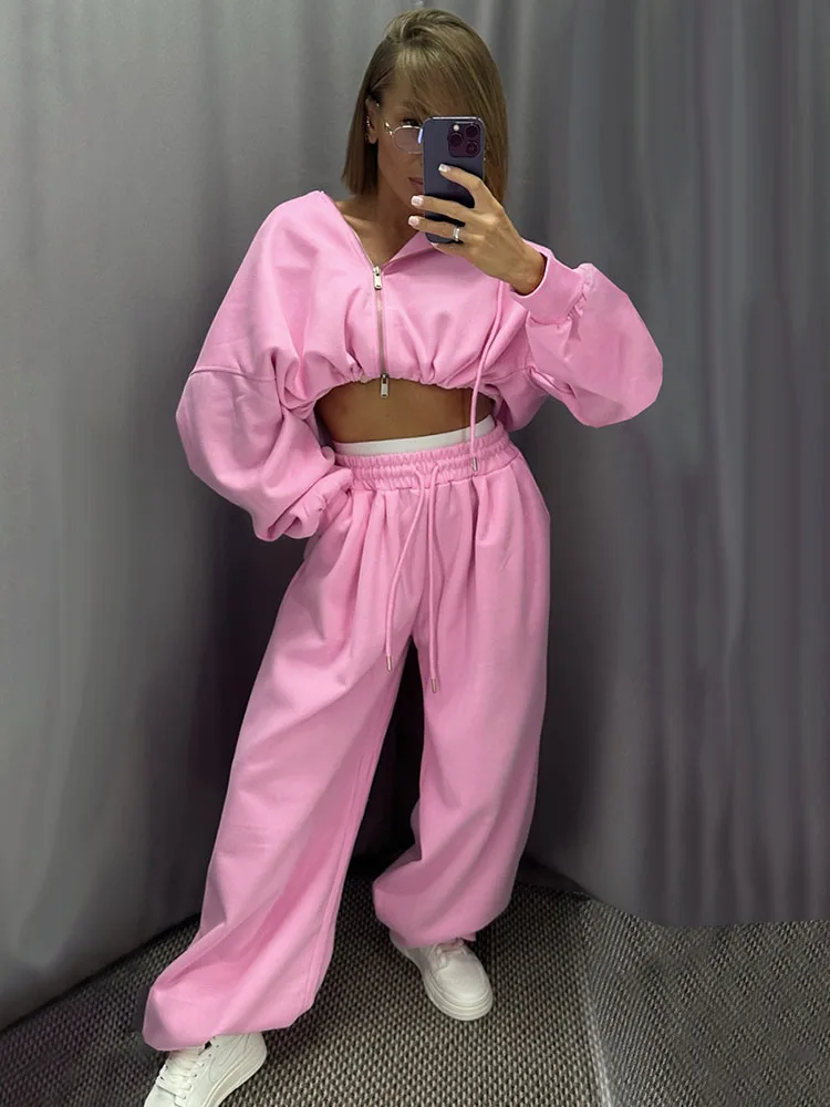 

Doyerl Sport Casual Tracksuits Woman 2 Piece Set Outfit Workout Long Sleeve Zipper Hooded Top and Sweatpants Joggings Femme