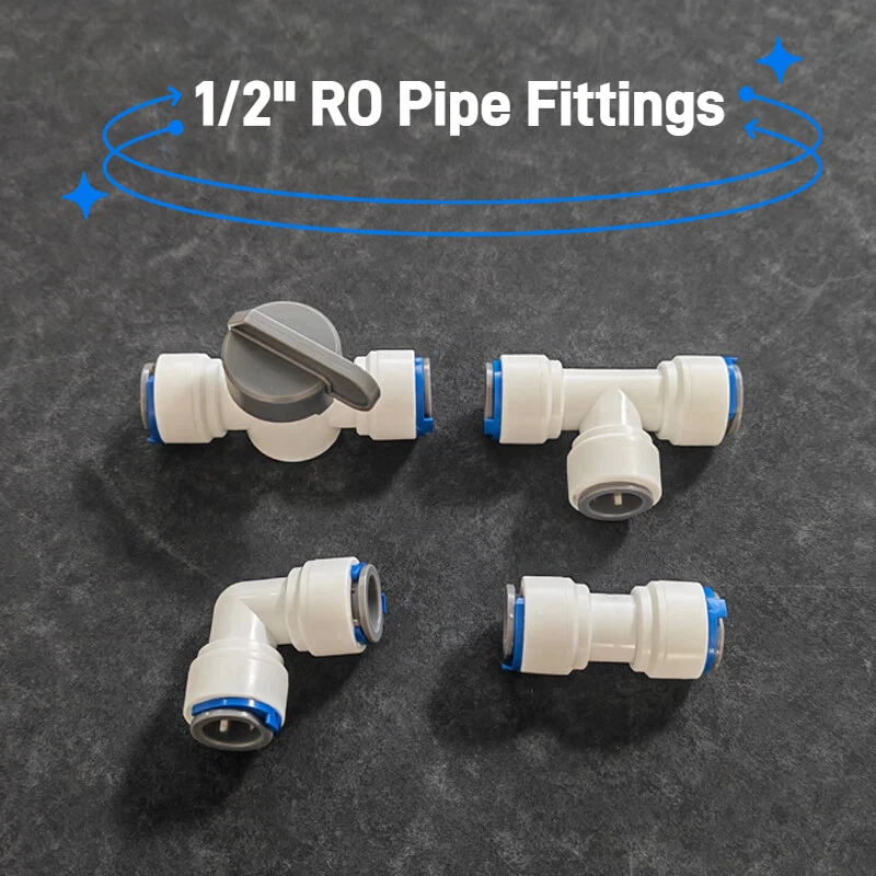 1-10PCS 1/2 Inch Water Hose Connectors 12mm Hose Tube Ball Valve Water Dispenser RO Pipe Fittings Filter  Reverse Osmosis Parts