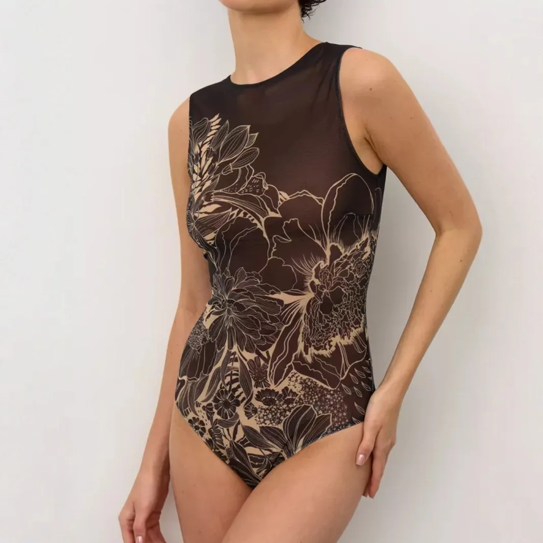 New Women's Hot Selling Multi-color Mesh Sunscreen, Fresh and Sexy One-piece Swimsuit