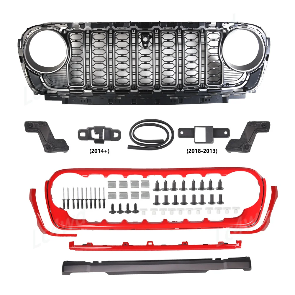 LC4WD 4X4 Accessoires Meerdere kleuren 20e verjaardag voorbumper racing grills voor 2018-2025 Jeep Wrangler JL / Gladiator JT