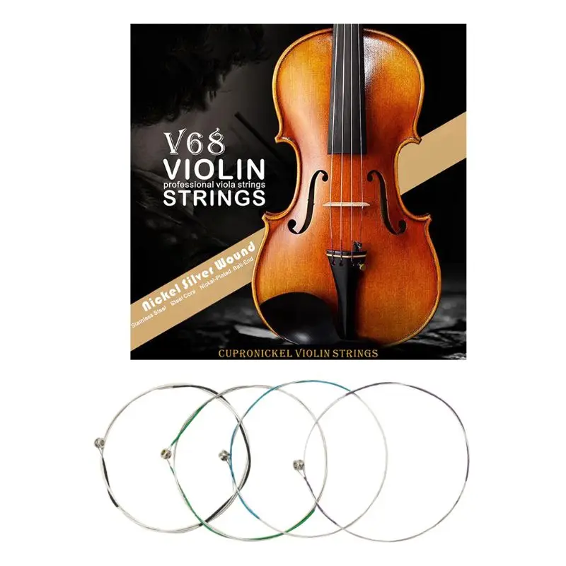 4 sztuk/zestaw wymiana struny do skrzypiec dla części instrumentów muzycznych skrzypiec 3/4 4/4 E56D