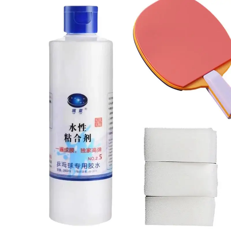 

Table Tennis Paddle Rubber Glue Water-soluble Odorless Racket Adhesive Agent With Sponge Wipe Inorganic Table Tennis Paddle Glue