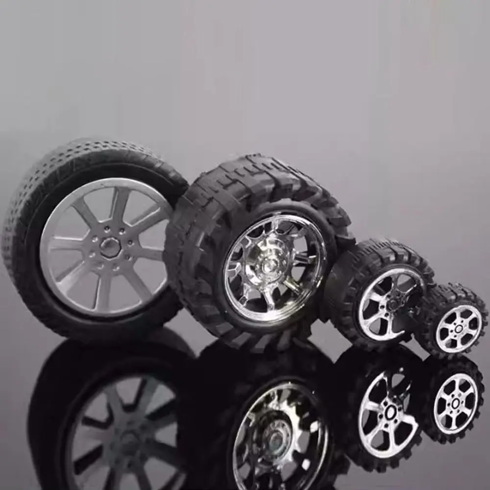4pcs/set Four-wheel Toy Drive Car Plastic Wheel Diameter 30 Holes 2mm Mini Rubber Wheels Model DIY Toys Parts - Image 2