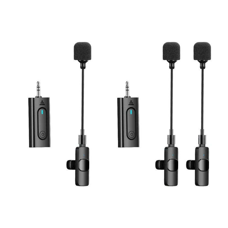 

2.4G 2 in 1 Wireless Handheld Lavalier Microphone 3.5mm Ports for Camera Laptop Dropship