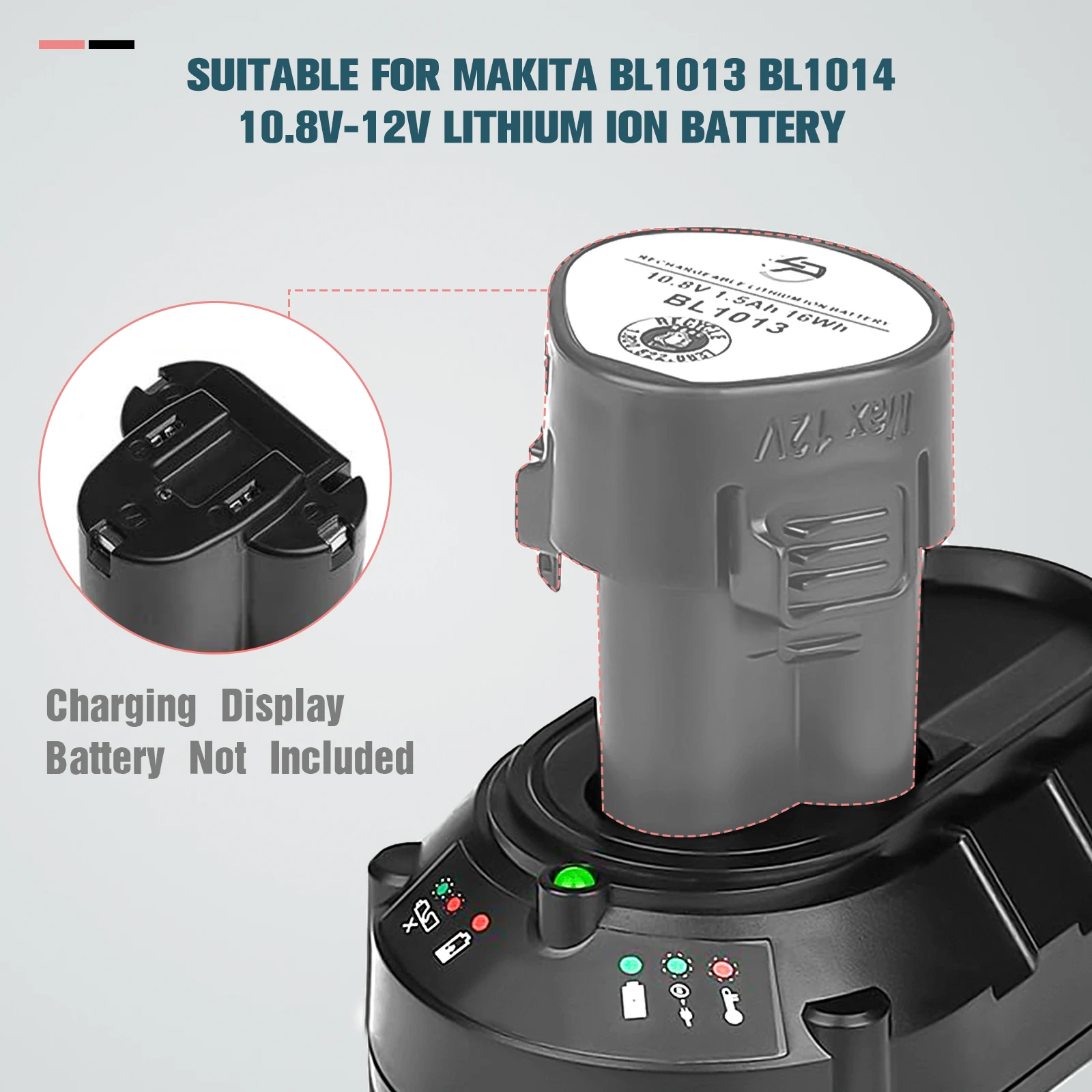 Imagem -06 - Li-ion Substituição Carregador de Bateria para Makita 10.8v 12v Bl1013 Bl1014 Broca Elétrica Chave de Fenda Adaptador de Ferramenta Elétrica Dc10wa