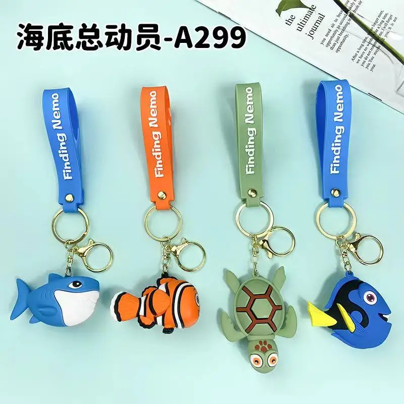 Nuova ricerca Nemo clown fish portachiavi cartoon drip rubber creative car key chain stall crane machine gift