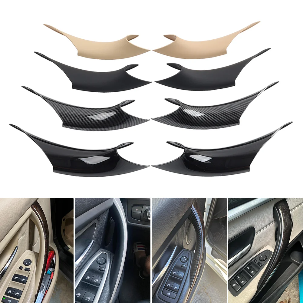 2pcs Auto Interior Inner Door Pull Handle Cover For BMW 3 4 Series F30/F31/F34/F80 M3 2012-2018 F32/F33/F36/F82/F83 M4 2014-2017