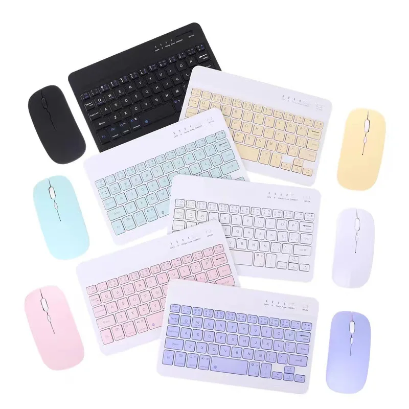 Russian Wireless Bluetooth Keyboard for Tablet ipad Mini Keyboard and Mouse Portuguese/ Spanish Keyboard Kit for ipad Pro Air 4