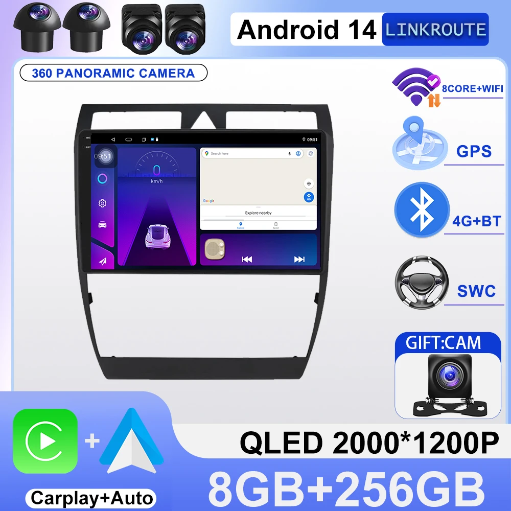 

For Audi A6 C5 1997 - 2004 S6 2 1999 - 2004 RS6 1 2002 - 2006 2 Din Android 13 Car Radio Multimedia Video Player Stereo Carplay