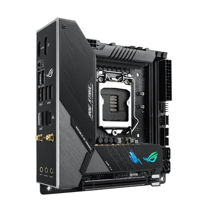 Motherboard GAMING Z490 ROG STRIX Z490-I, motherboard LGA 1200 DDR4 64GB M.2 NVME SATA3 Desktop Mainboard untuk Intel Z490 ROG STRIX