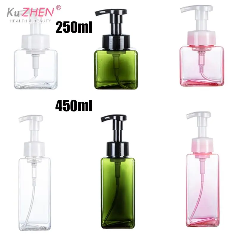 250/450ml Mousse Facial Cleanser Foam Dispenser Plastic Pump Bottles Mini Empty Bottle Refillable For Travel Cleaning Cosmetics