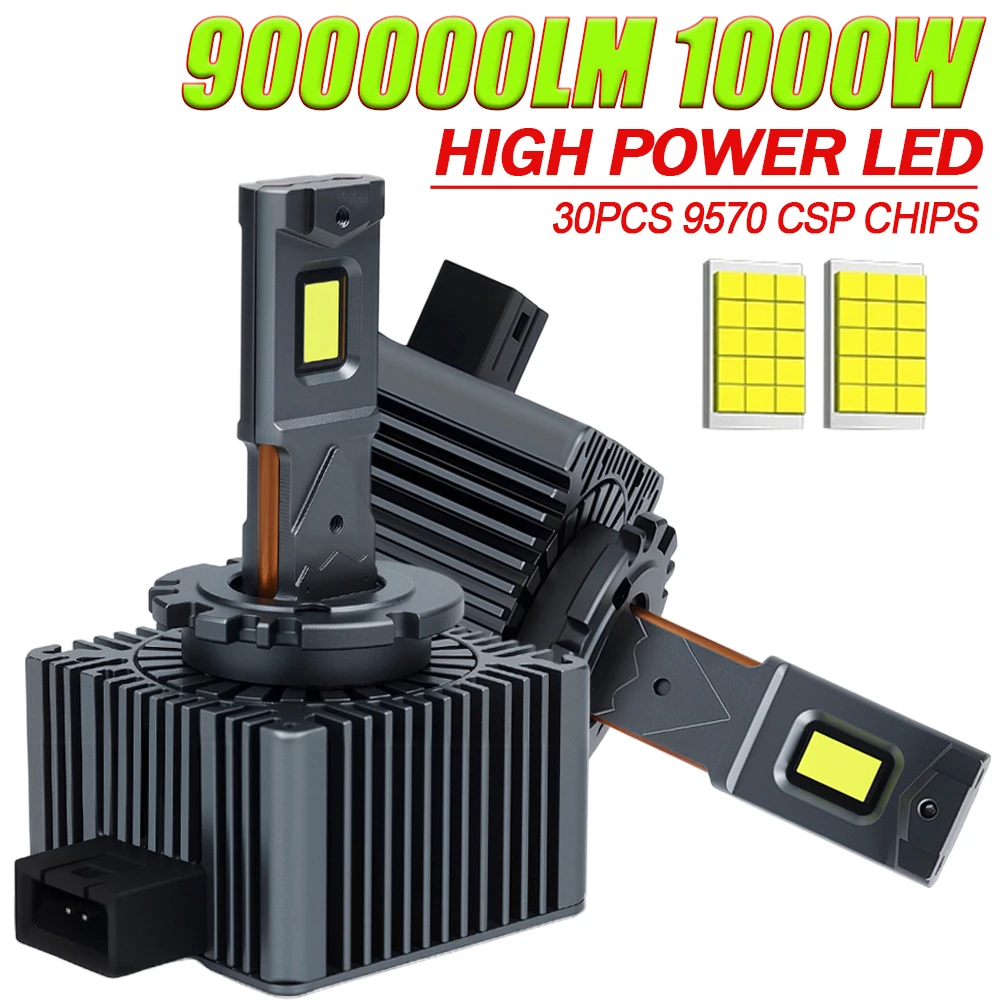 

D1S D3S CANBUS LED Bulbs 900000LM Super Bright HID D2S D4S D1R D3R D2R D4R D8S D Series Turbo Car Headlight 6000K UPGRADE Xenon