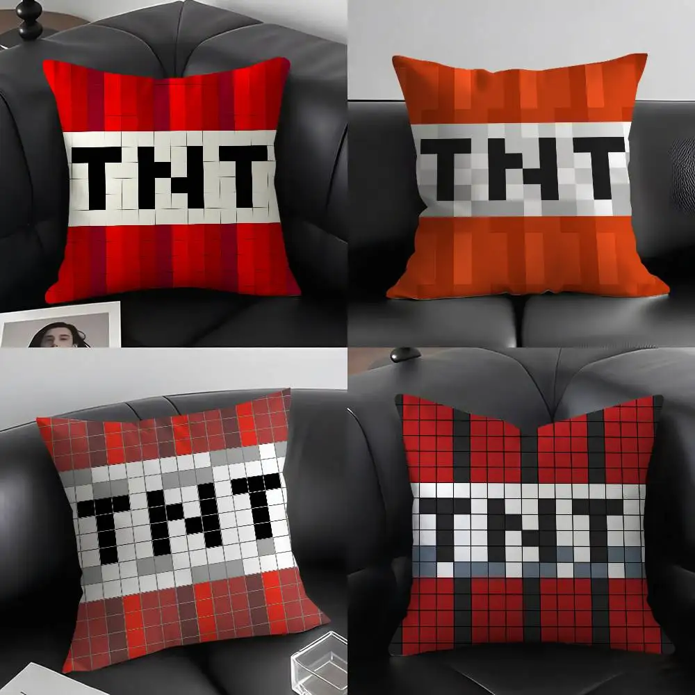 

Game T-TNT Block Explosion Pillow Case Home Dorm Chair Back Short Plush Double-sided Printing Office Nap Time Cushion Cover