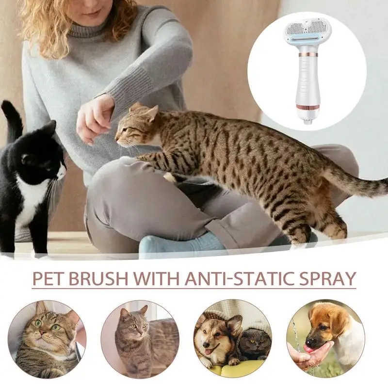 Steamy Dog Brush 6 In1 Spray Dog Grooming Comb Cat Steamer Brush Pet Grooming Comb 3 speed cat Steamy Brush Pet supplies