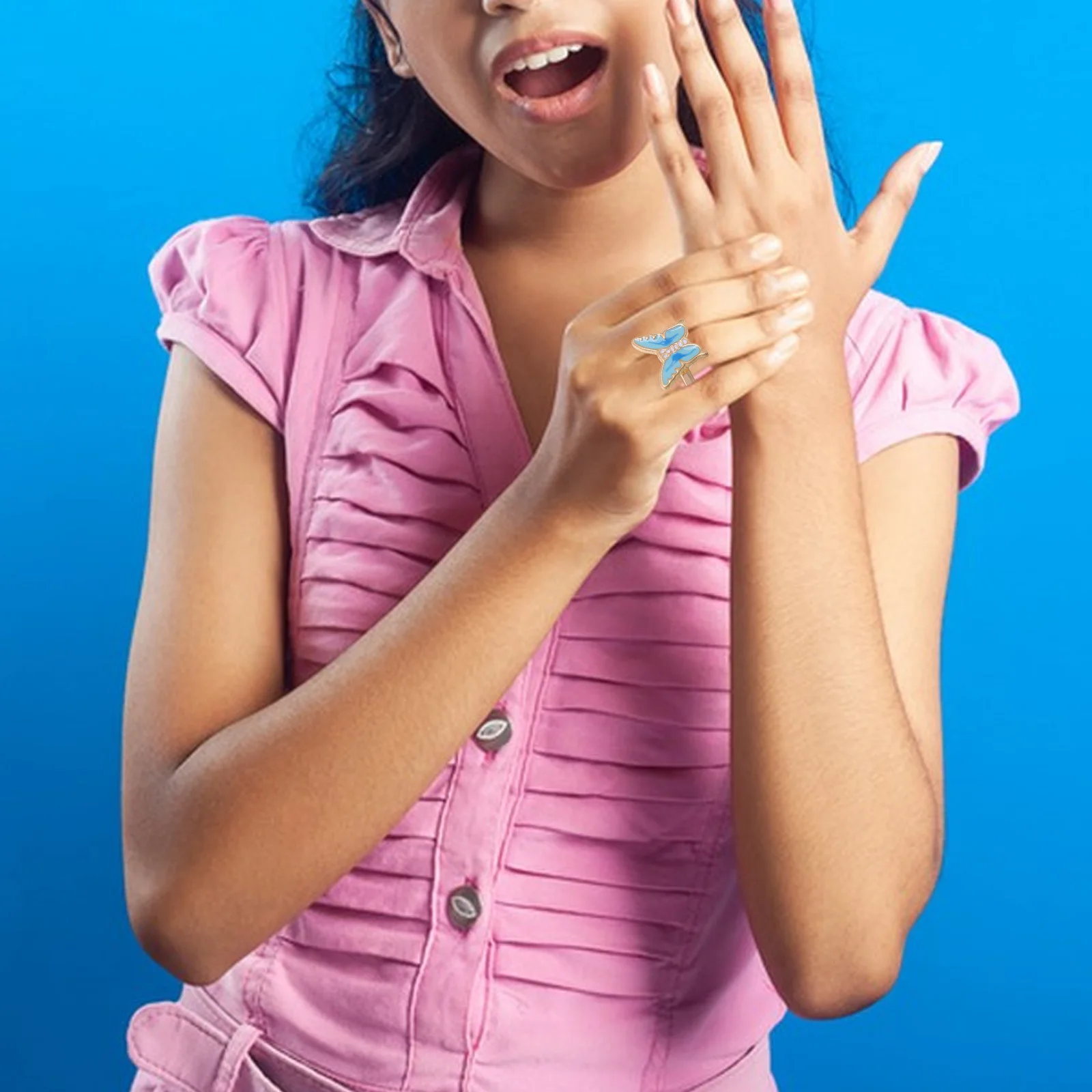 Anello rotante regolabile per alleviare lo stress e l'ennui, finitura liscia, gioielli per alleviare l'ansia, leggeri, comodi e indossabili