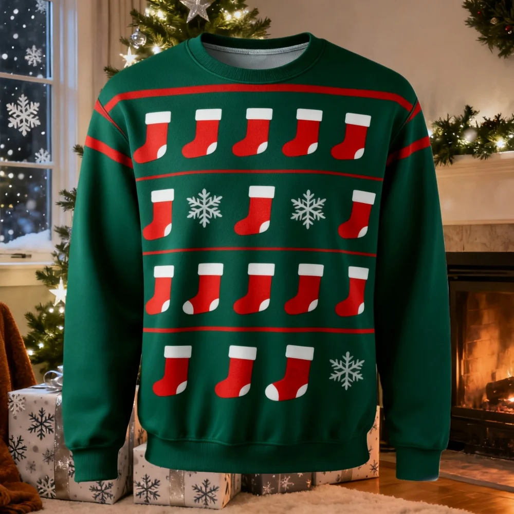 عيد الميلاد تحت عنوان الرجال البلوز شجرة عيد الميلاد 3D طباعة الخريف طويلة الأكمام الرسم هوديي هدية الكريسماس ملابس رجالية عادية #6