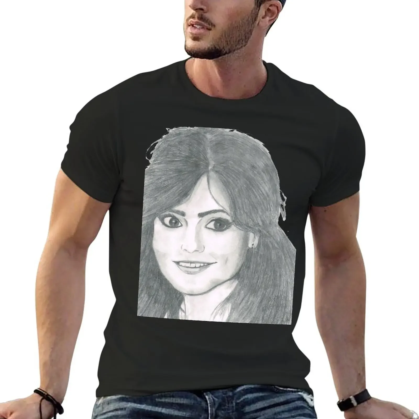 

Футболка Jenna Coleman по индивидуальному заказу, футболки с рисунком баскетбола, блузки, рубашки, мужская футболка с рисунком