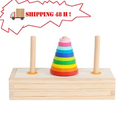 Wooden Toys Game Educational Games Toys Desktop Toy Exercise Thinking Logic Training Hanoi Tower