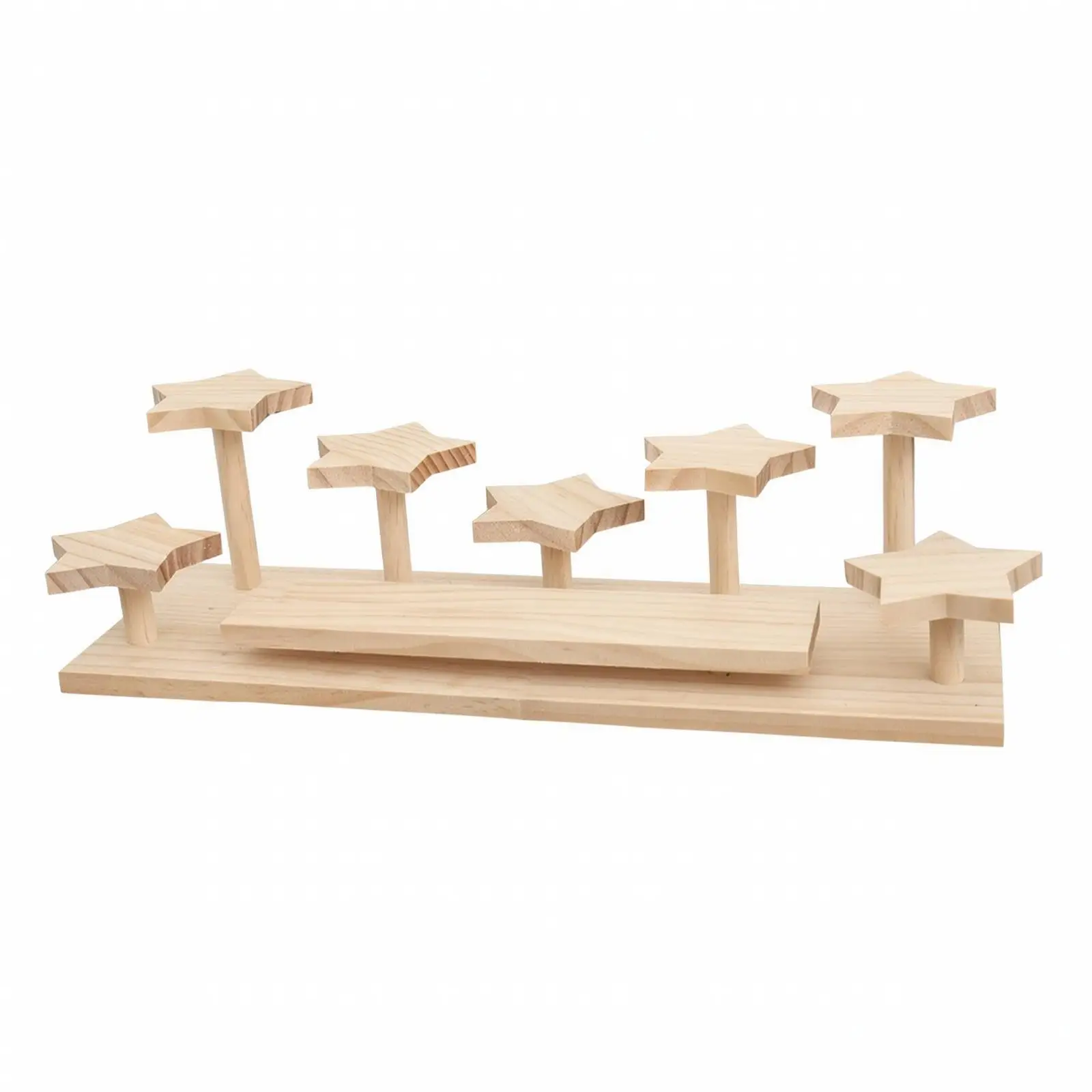 Wooden Cartoon Collectible Display Rack for Children Toy Storage Shelf Large Desktop Organizer with Raised Tiers