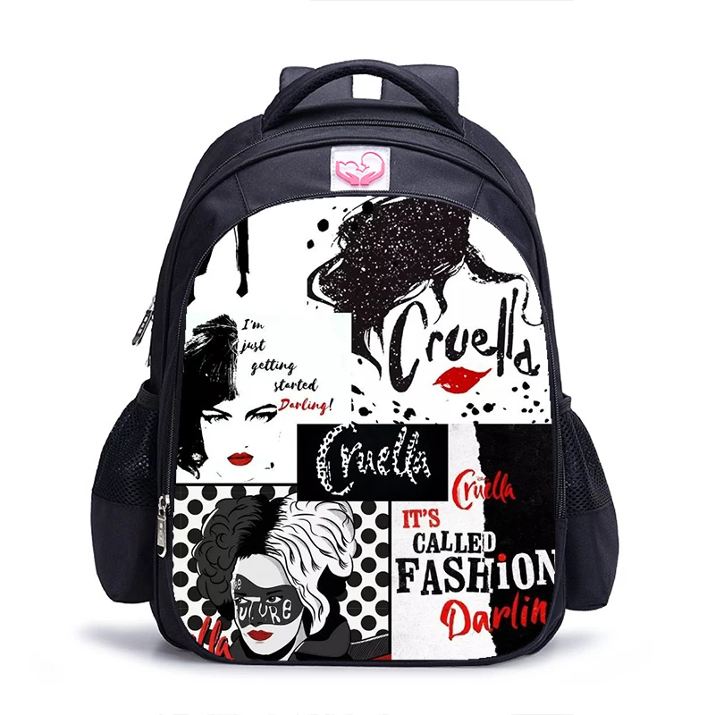 

16 Inch Cartoon Disney Cruella de Vil Children School Bags Orthopedic Backpack Kids School Boys Girls Mochila Cartoon Bags