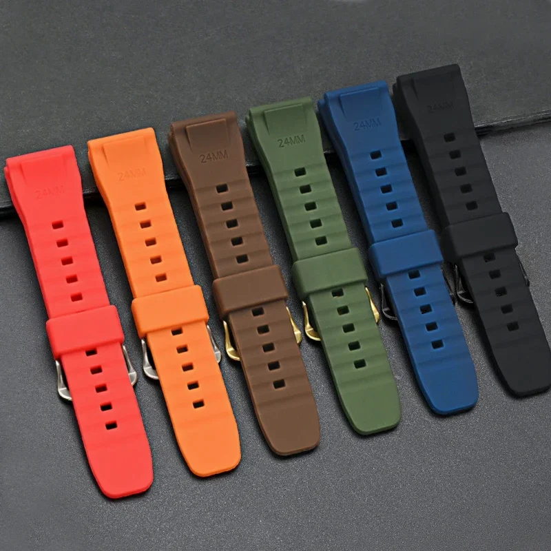 High Tensile Silicone Strap 24mm for Casio PROTREK PRG-650/600 PRW-6600 GA2000 Quick Release Men Sport Waterproof Watch Band