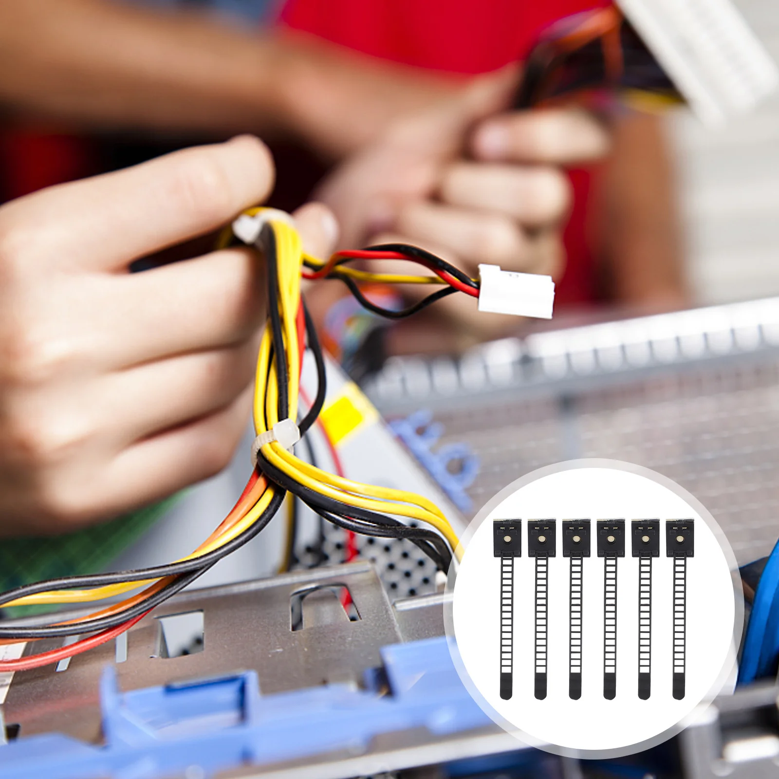 

50Pcs Premium Cable Clips Wire Organizer Adjustable Reusable for Home Office Car Glass Metal Surfaces Cable Straps