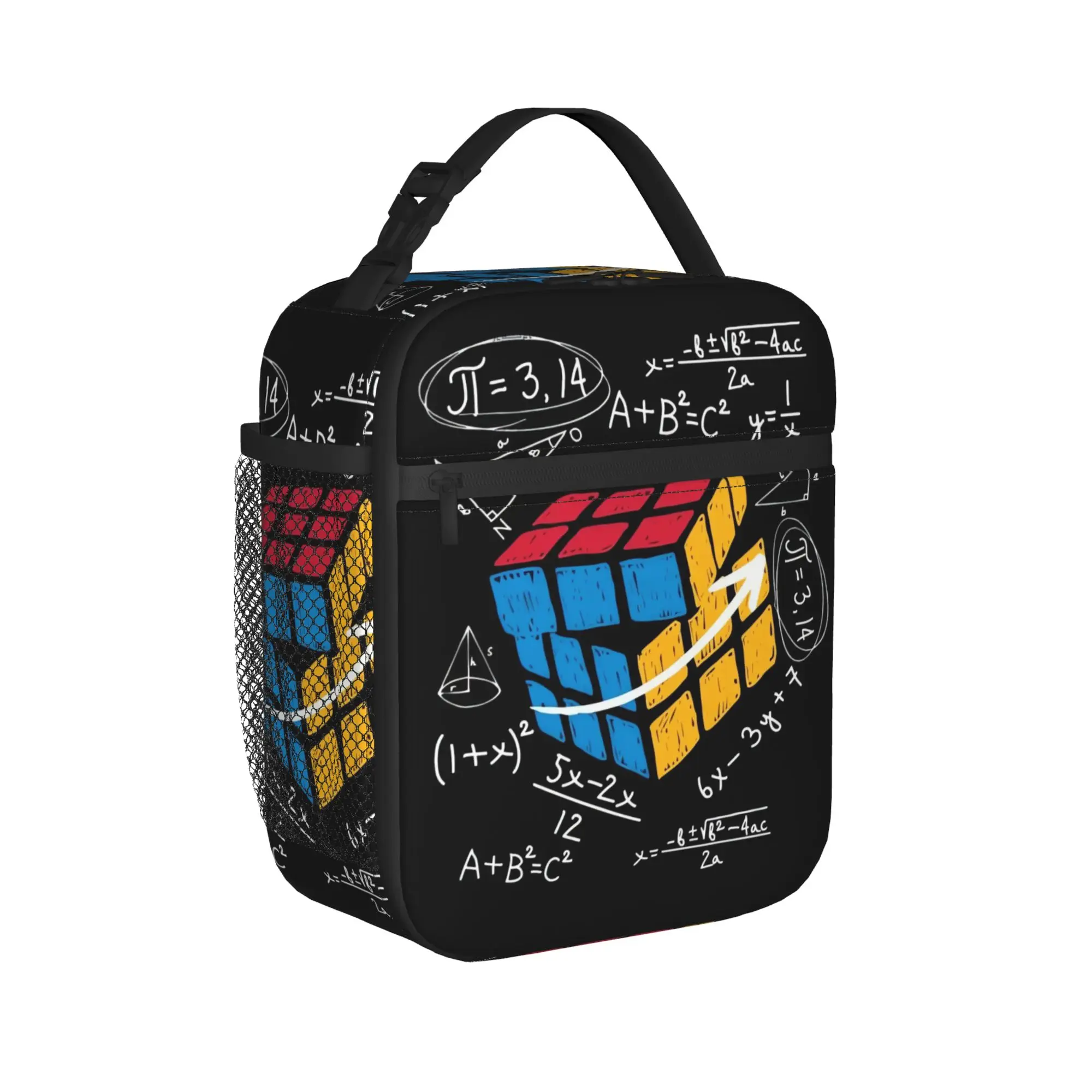 Math Rubik Rubix Rubics Player Cube Math Lunch Bag Lunch Box Picnic Portable Tote Food Bags For Child Waterproof Cooler Bag
