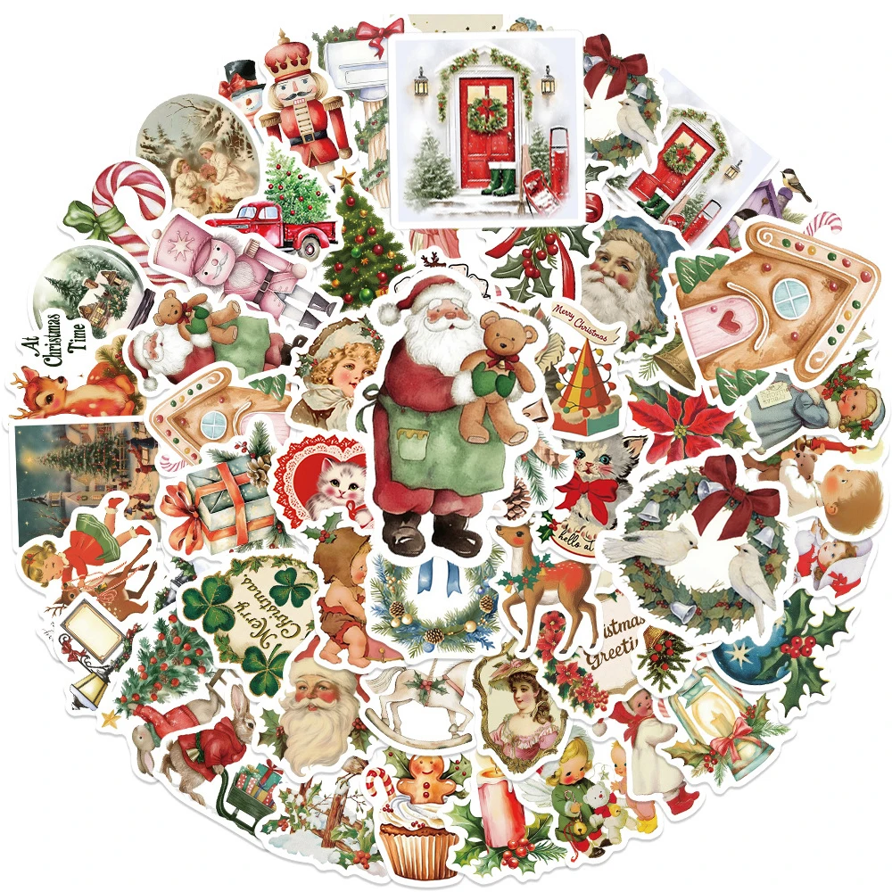 10/30/50 個ロマンチックなクリスマス漫画ステッカーレトロ美的アート落書きステッカー水筒電話ラップトップデカール卸売