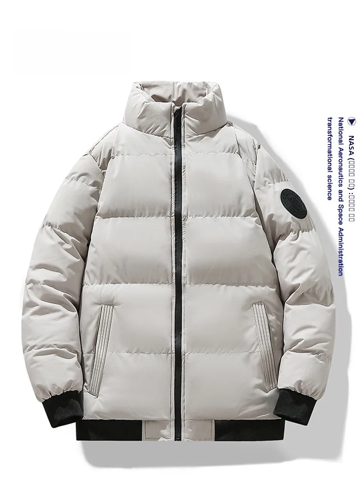 

Collaboration Thiened Cotton Jaet Men's Winter Faion Warm Bread Sle Coat Youth Trend Polyester Fiber Stand Fit