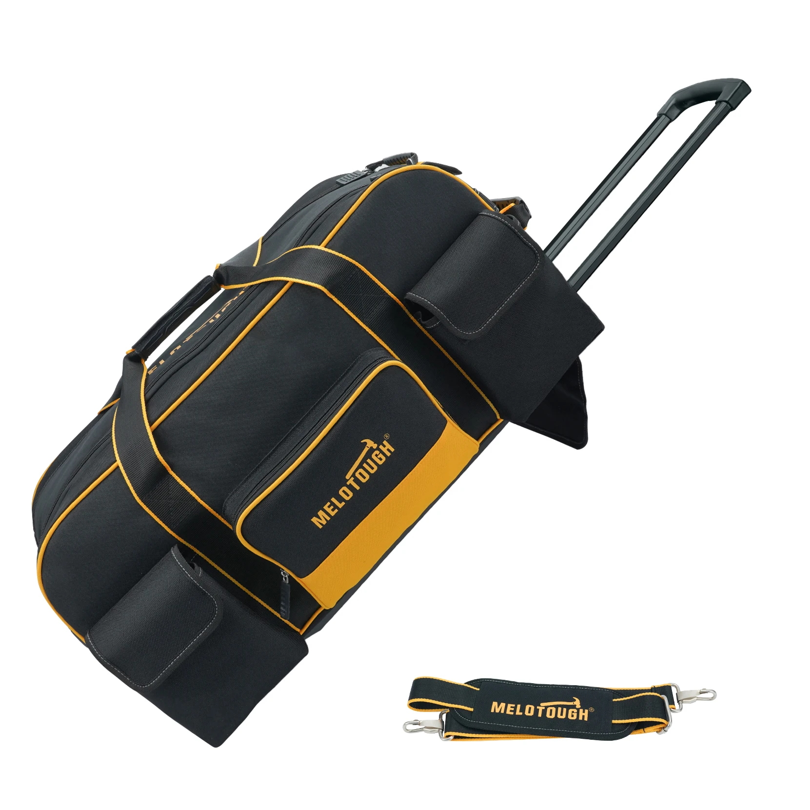 

Rolling Tool Bag with Wheels,Large Capacity Tool Bag Organizer with Concealed Telescoping Handle for Electrician,Construction