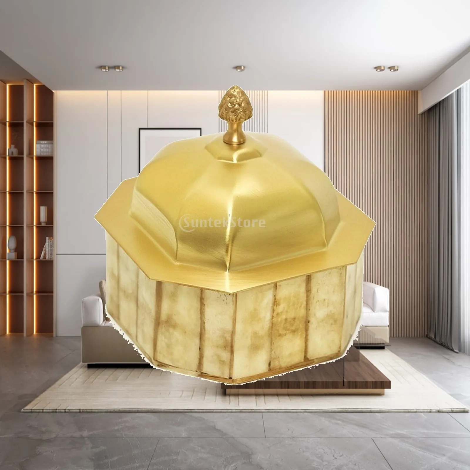 Decorative Jewelry Storage Box Elegant Brass and Bone Jewelry Box Ornate Organizer for Dressing Table, Living Room, Hotel