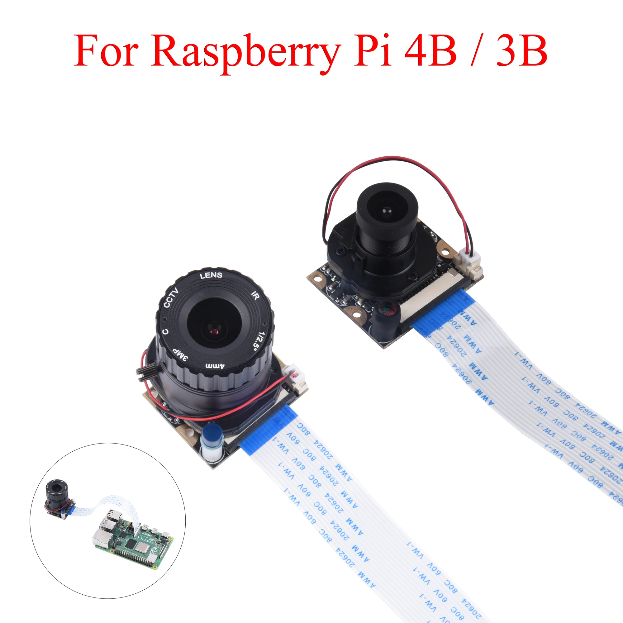 Raspberry Pi Auto Switch Day/Night Vision Camera Module 65° 5MP Webcam With Sensor LED Light For Raspberry Pi 4B/3B+/3B/Zero W