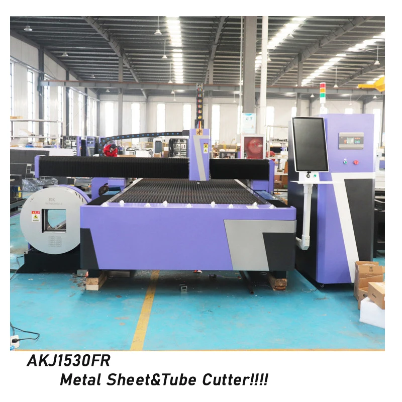 AccTek Fiber Laser Cutter Included Rotary Device for 3m 6m For Metal Plate Sheet Tube Pipe Cutting