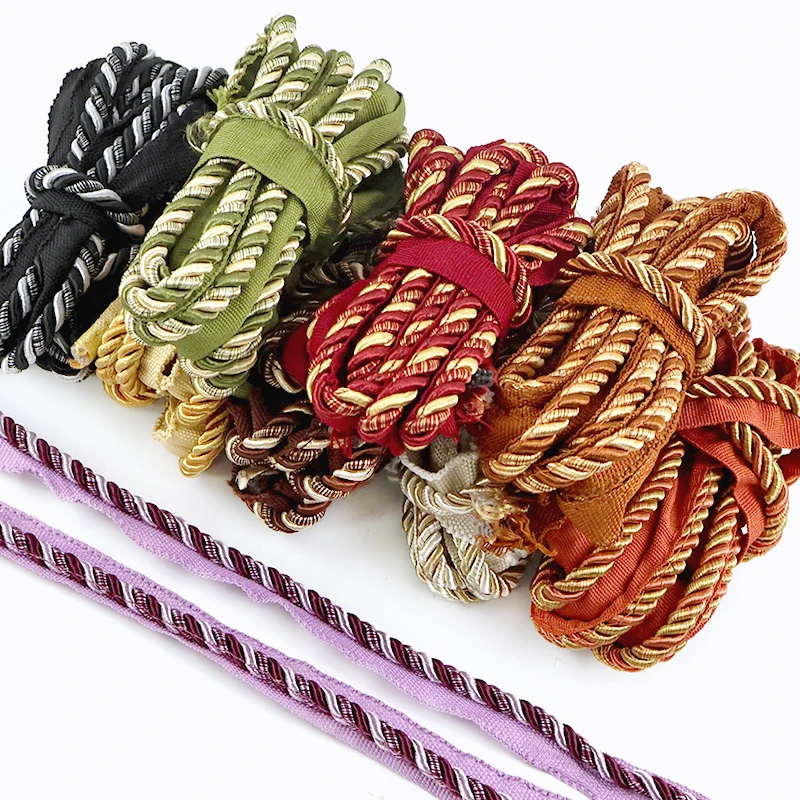 

5/10/12M Meetee 6cm Macrame Cord Decor Lace Rope Two Colors Woven Thread Ropes Sofa Bag Strap Home Textile DIY Crafts Materials
