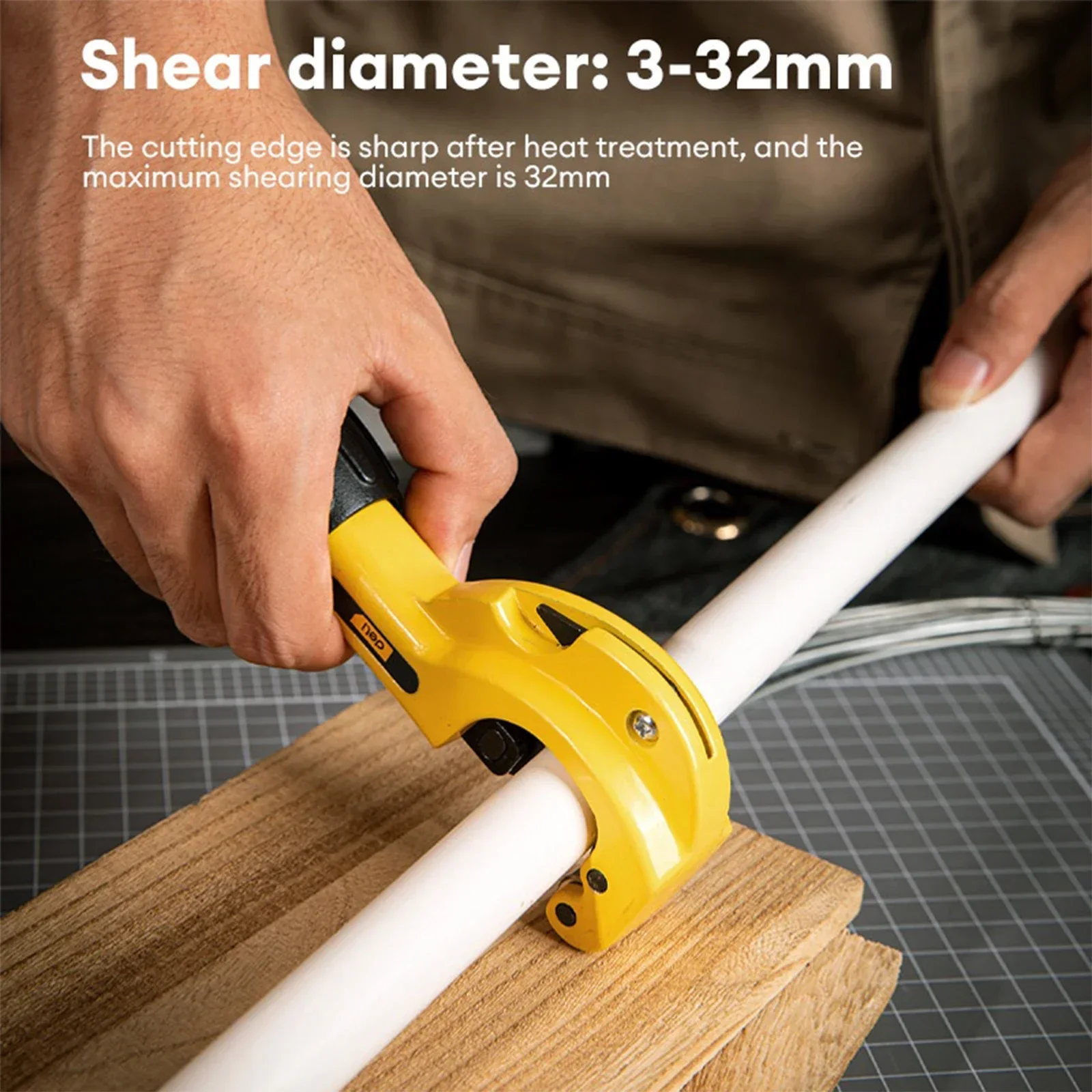 Deli Multi-Purpose Pipe Cutter Non-Slip Water-Resistant Precision Cutting for Plastic & Rubber Tubing PVC Cutter Tool Hand Tools