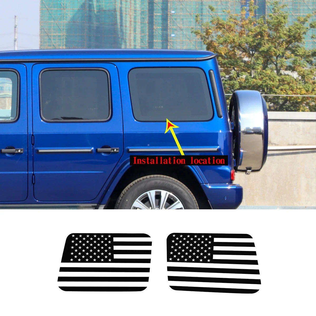 For Mercedes Benz G class W463 2019-22 Car Back side window glass Car Rear Side window Pull flower film Stickers Car Accessories