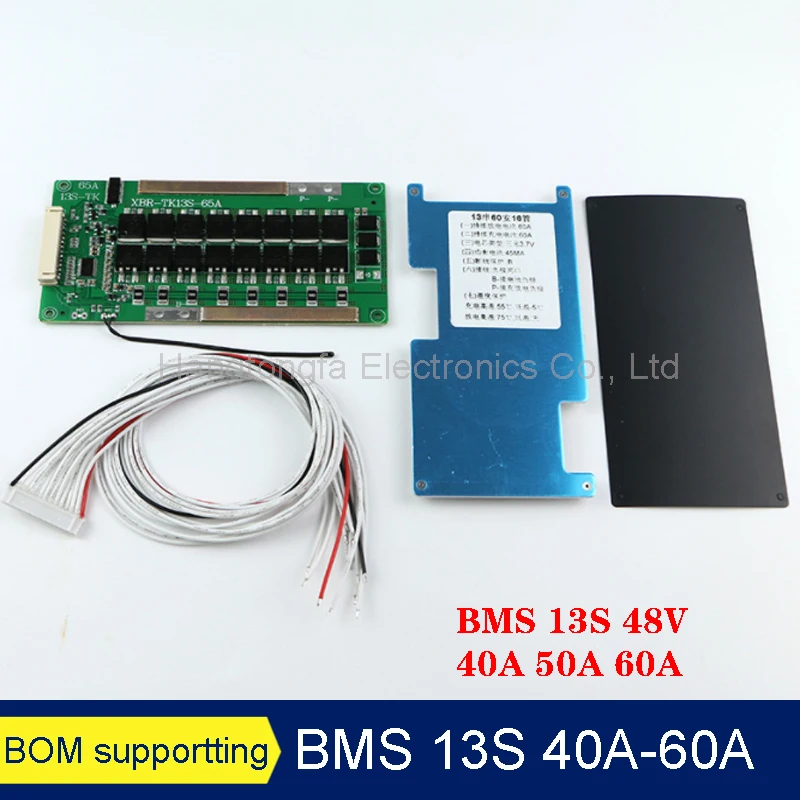 BMS 13S 48V 40A 50A 60A 18650 Battery Balance Board Li-ion Lipolymer Charge Protection Pcb Equalization For E-bike Escoote