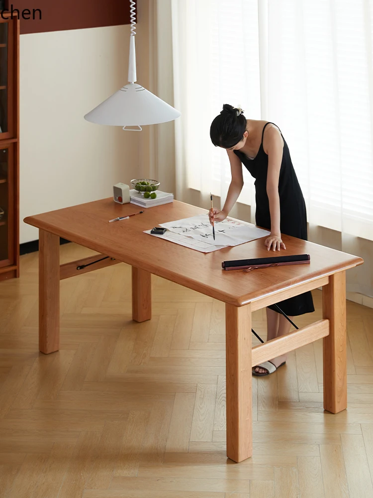HXL living room desk solid wood desk household cherry wood meal calligraphy table