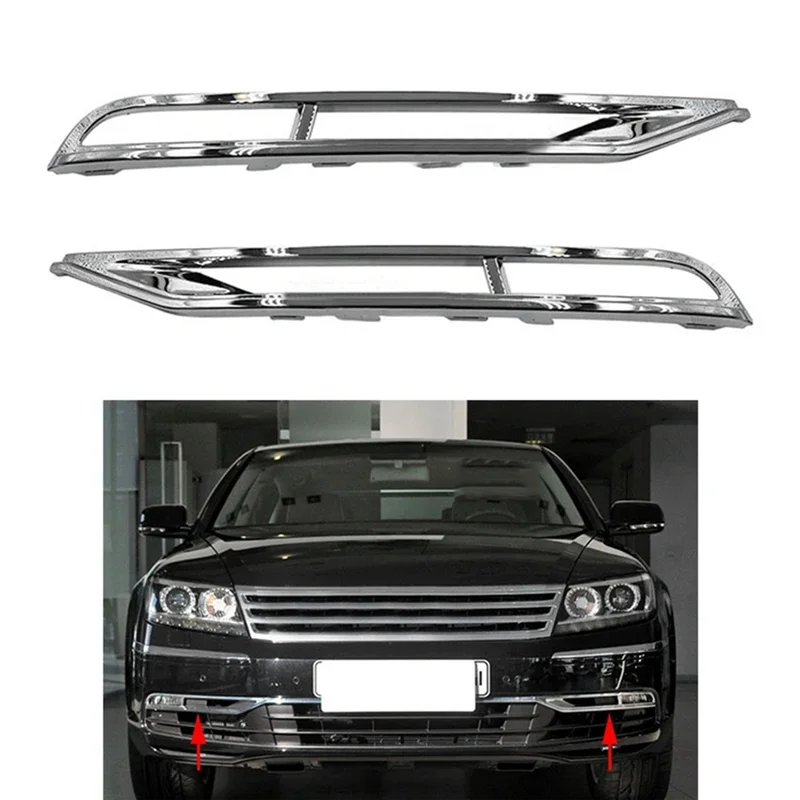 

NEW-Auto Front Bumper Fog Lamp Daytime Running Light Trim Cover For VW Phaeton 2011 2012 2013 3D0807243 3D0807244 Accessories