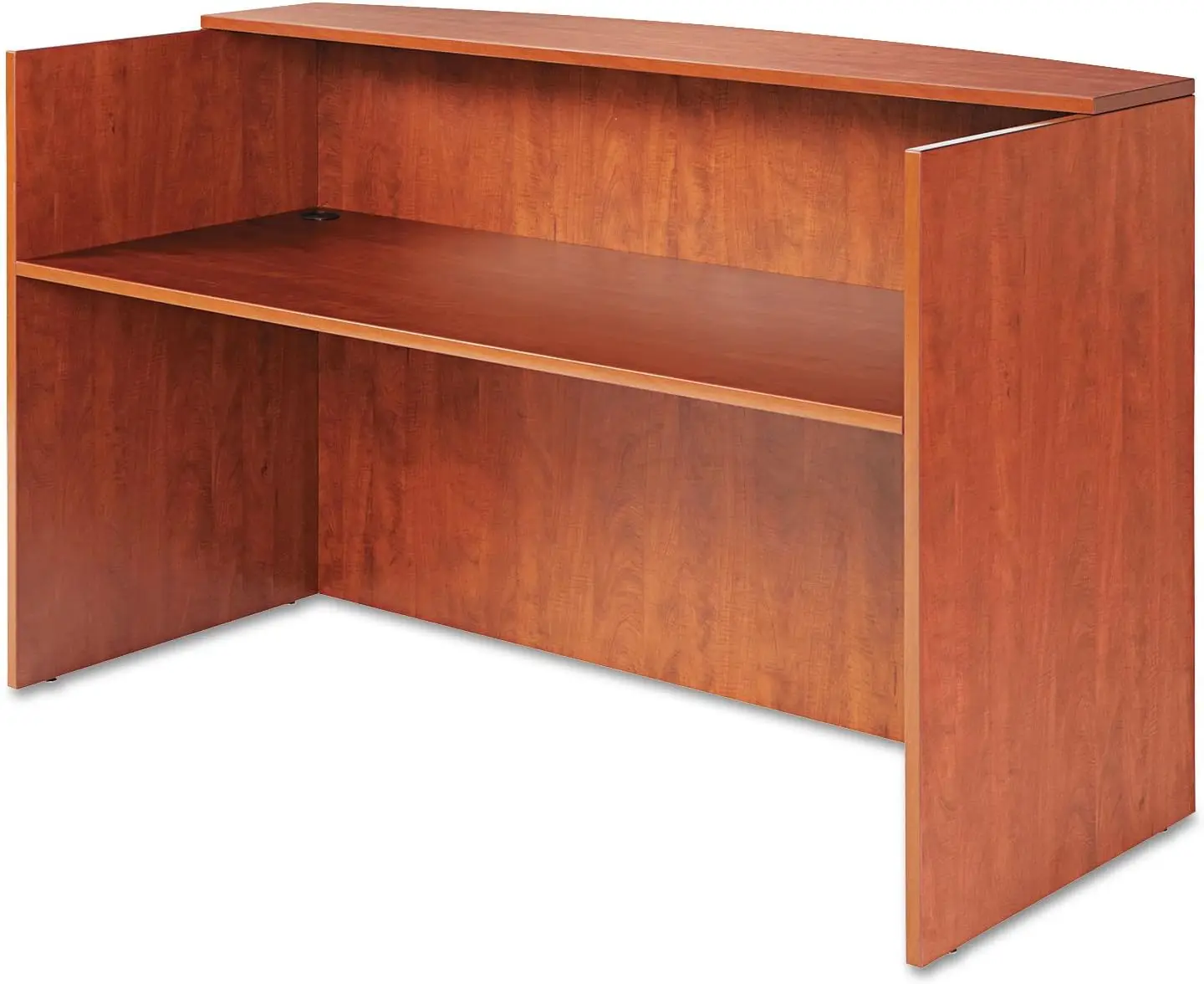 Aleva327236Mc Valencia Series 71 In. X 35.5 In. X 29.5 In. - 42.5 In. Reception Desk With Transaction Counter - Medium Cherry