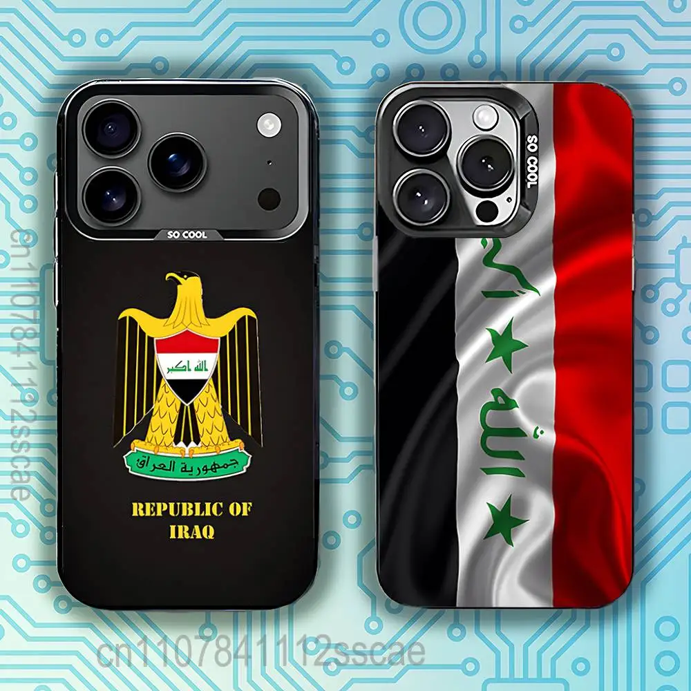 

Nation Iraq Flag Phone Case For iPhone 17,16,15,14,13,12,11,Pro,Max,Plus,E,Air,Mini Black IMD Cover