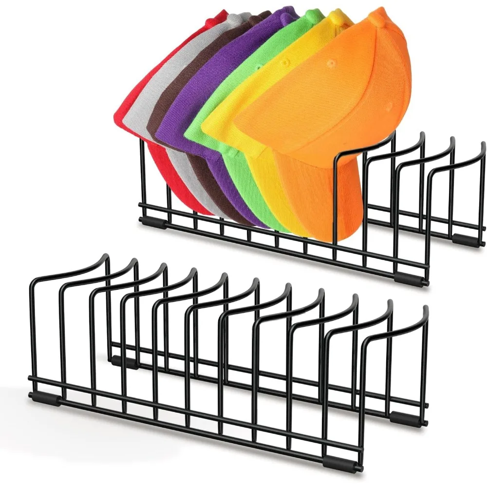 2 Pack Hat Stand for Baseball Caps, No Install Hat Organizer for 20 Baseball Caps, Tabletop Hat Rack Stand with Anti-sli