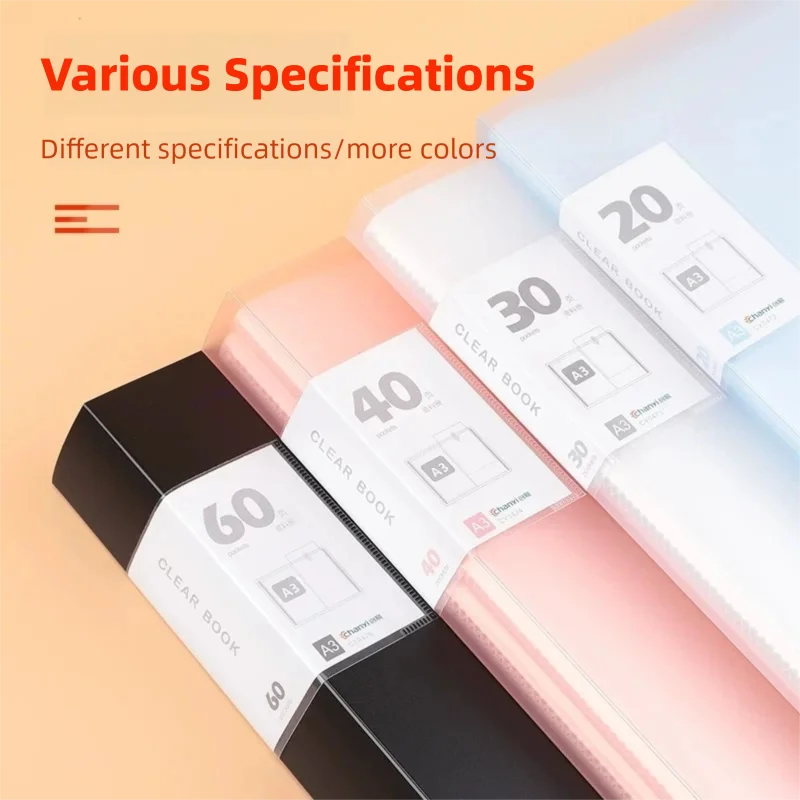 Multi Pocket File A3 Folder Transparent Sheets Protector Puzzle Storage Folder Drawings Display Book For A3 Paper Organizer