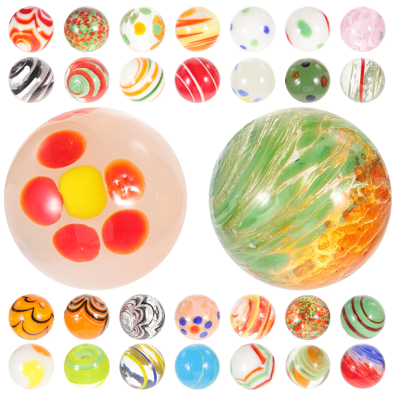 30 pezzi di biglie di vetro palline solide colorate giocattoli per bambini decorazioni per acquari ornamenti per acquari colore casuale sicuro per l'uso dei pesci