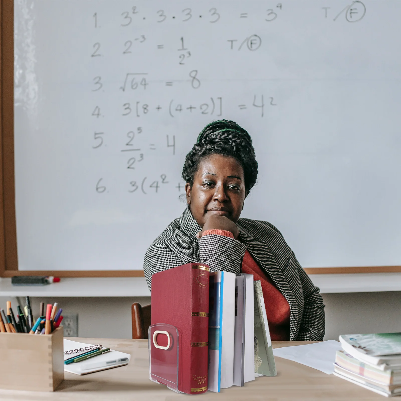 

Desktop Book Stand Plastic Bookend Safe Polished Finish Document Magazine Cd Record Organizer Gift Organizer for Desk