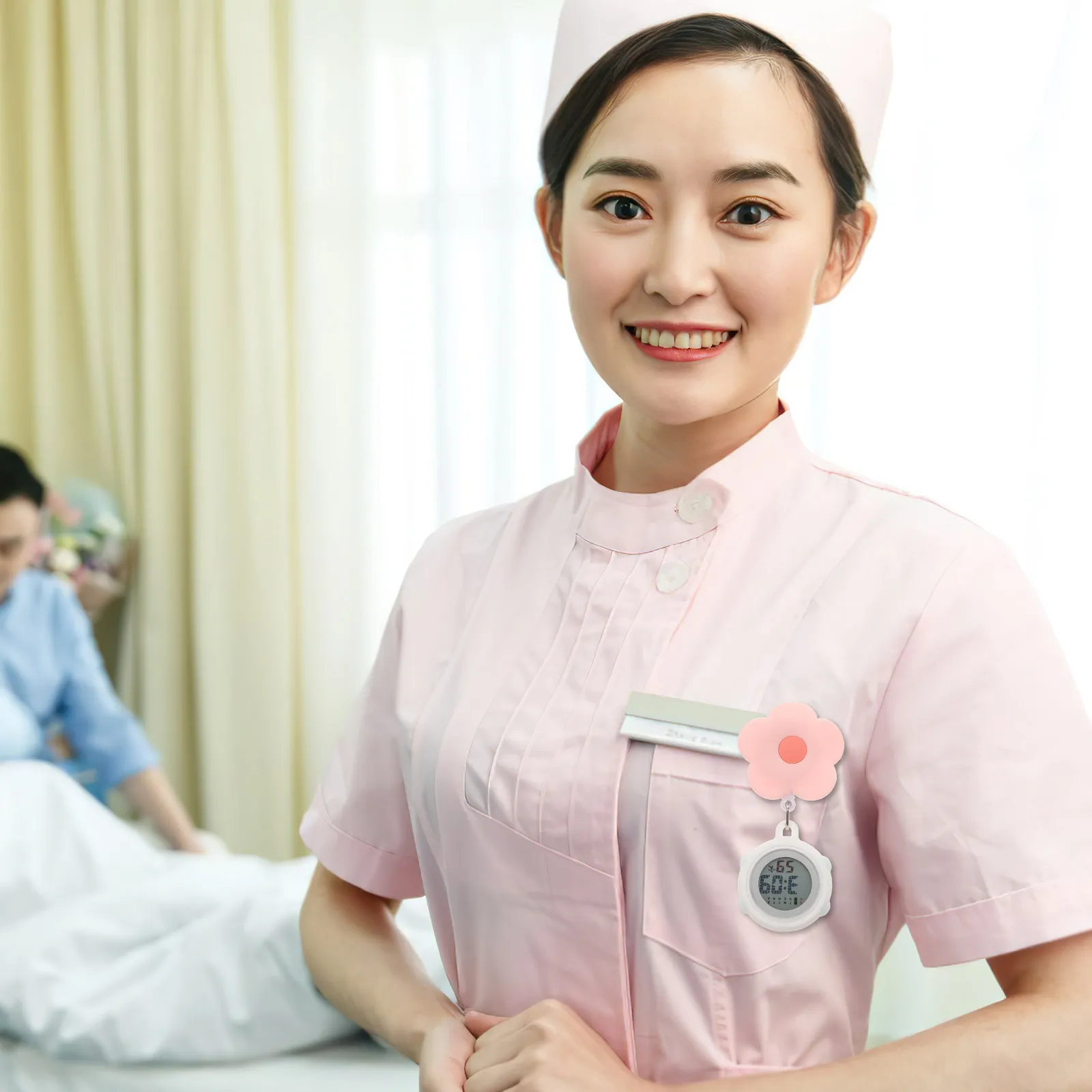 Nurse Digital Pocket Watch with Clip – Electronic Hanging Timepiece for Women Medical Staff