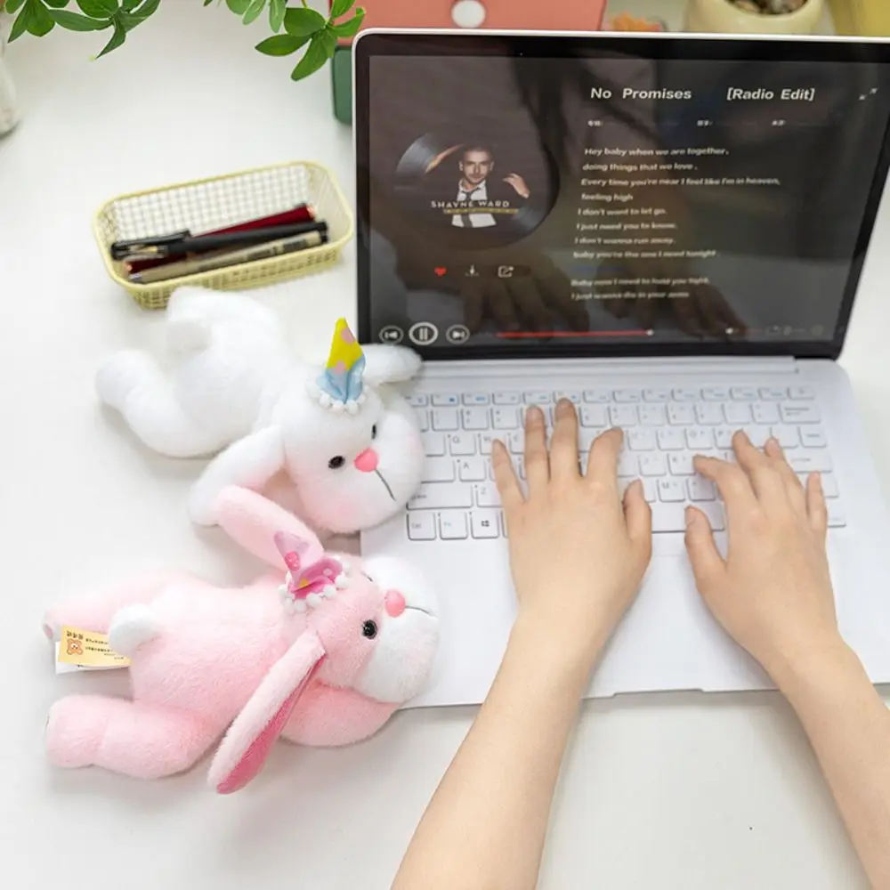 

Soft Material Little Rabbit Fabric Kawaii Design Ear-hanging Rabbit Doll Fun Doll 28cm Simulation Rabbit Pillow Doll