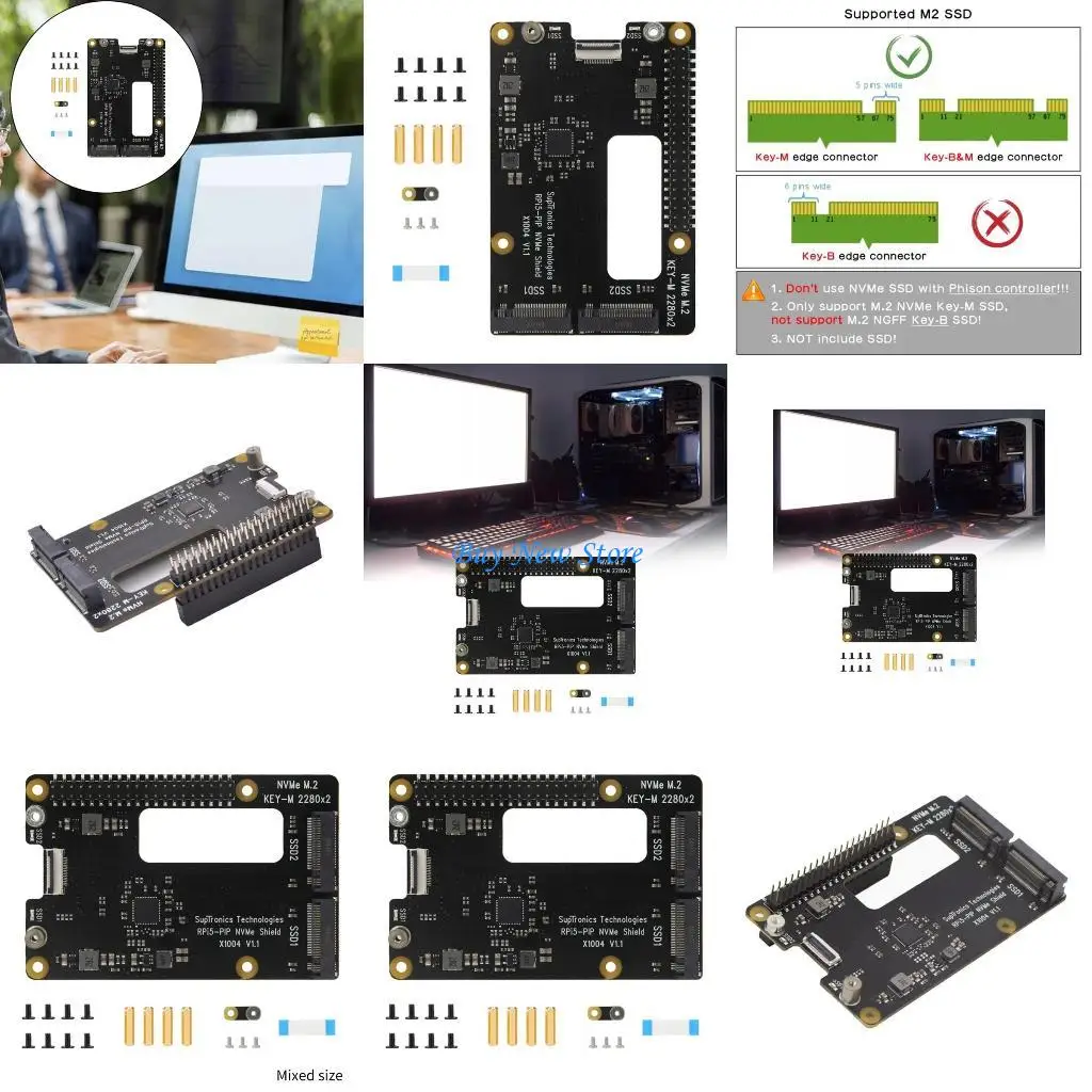 

20CE PCIe to NVMe Double SSD Expansion Board For 2x2280 Hard Drive Fast Transfers