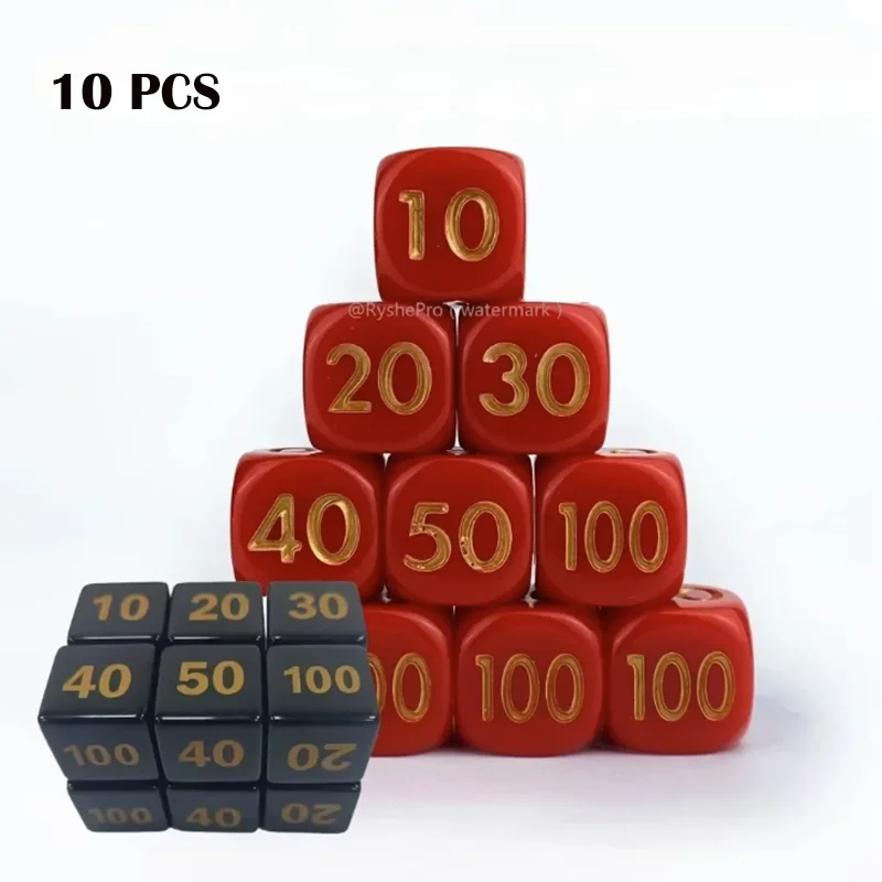 

10pcs PTCG Acrylic Damage Counters Dice Battle Counting Indicator Dice MTG Card Game Counters for Pokemon & Tournament 14mm 0.55