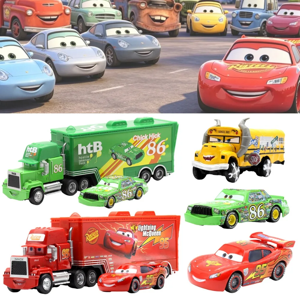 

Disney Pixar Cars 2 Classic Racing Car, Lightning McQueen & Hauler Series, Metal Diecast Model, Kids Model Collection Gift